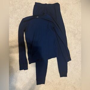 Athletic Works Deep Blue long underwear thermal set, YXL, NWOT